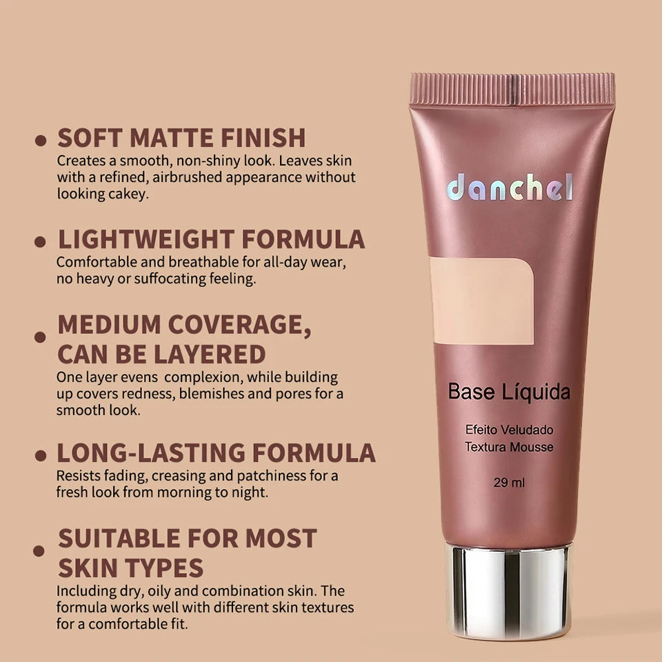 Liquid Foundation Velvet Matte Face Makeup