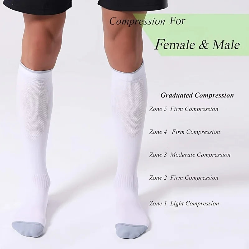 Nylon Polyester Compression Socks 20 30mmHg Circulation Support
