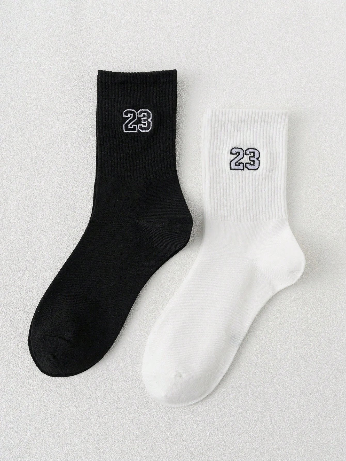 Polyester Elastane Crew Socks Number 23 Pattern - 4