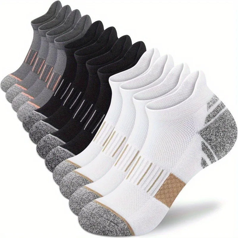 12 Pairs Breathable Polyester Spandex Athletic Sports Socks