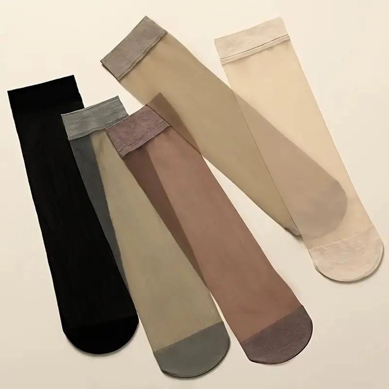 Nylon Spandex Transparent Casual Socks