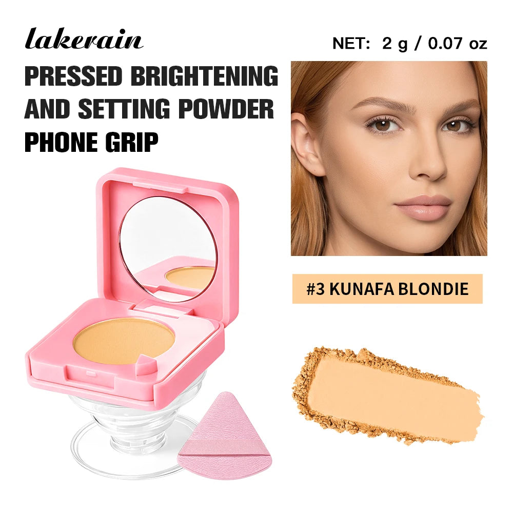 Pressed Powder Compact With Mirror And Phone Grip