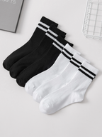 6 Pairs Polyester Elastane Crew Socks For Men