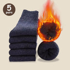 Thick Polyester Elastane Blend Mens Winter Crew Socks