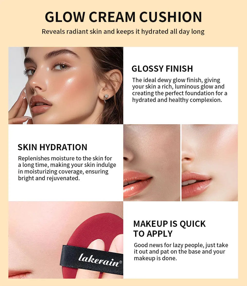 Liquid Foundation Air Cushion Compact for Hydrating Glow Finish