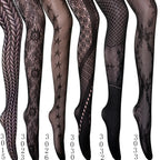 Nylon Spandex Jacquard Patterned Fishnet Pantyhose Tights