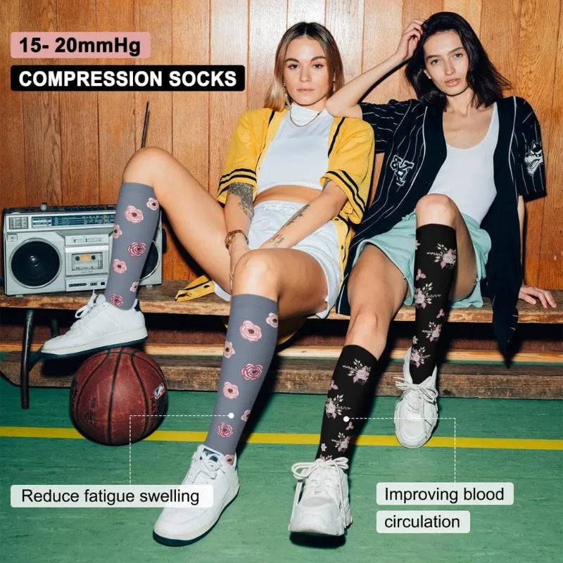 Nylon Polyester Elastane Knee High Compression Socks