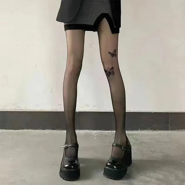 Butterfly Pattern Nylon Pantyhose