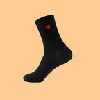 Polyester Elastane Heart Pattern Crew Socks