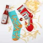 Cotton Blend Novelty Food Print Mid Calf Unisex Socks
