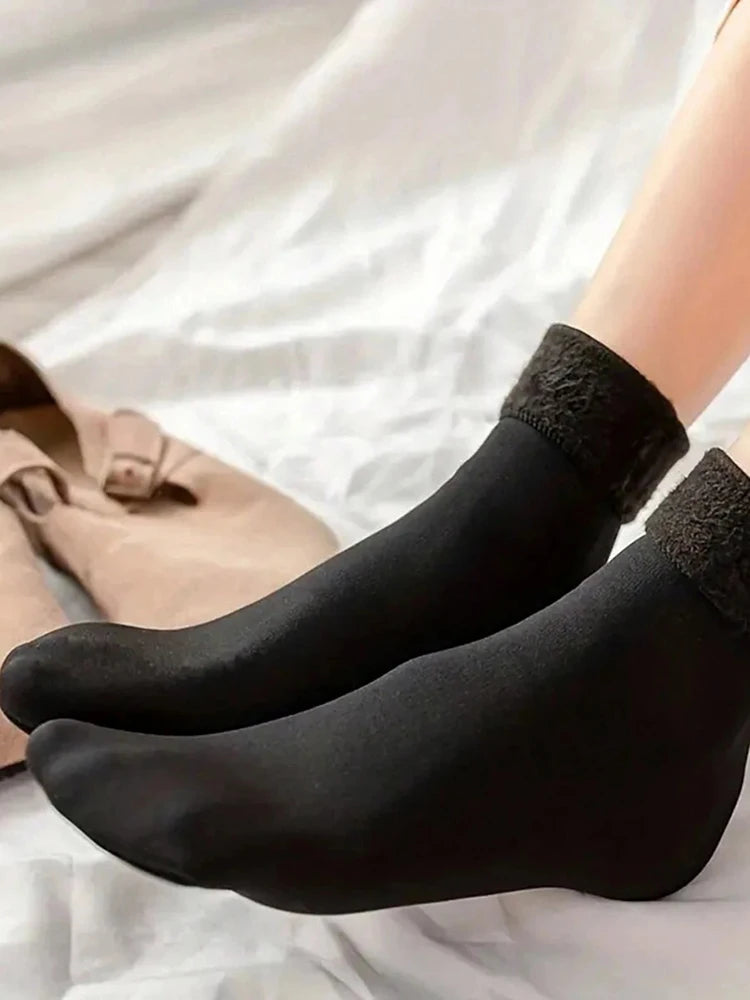 Thick Lined Polyester Elastane Thermal Socks