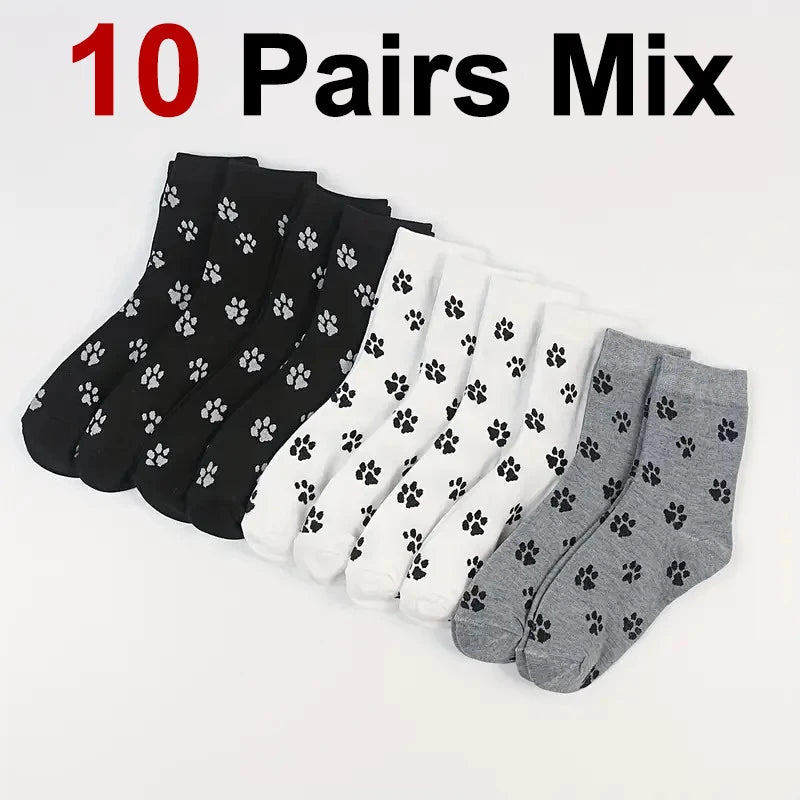 Polyester Elastane Cartoon Pattern Crew Socks for Women
