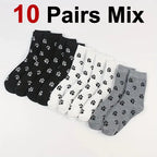 Polyester Elastane Cartoon Pattern Crew Socks for Women