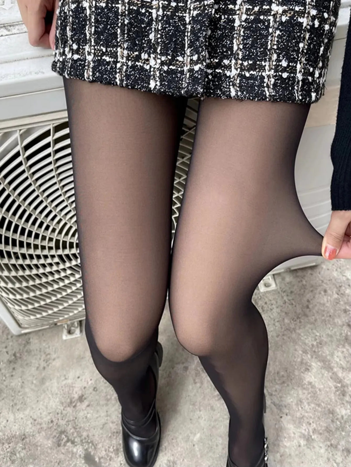 Polyester Elastane Polka Dot Thermal Tights