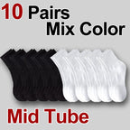 Polyester Blend Crew Socks Breathable Athletic Footwear
