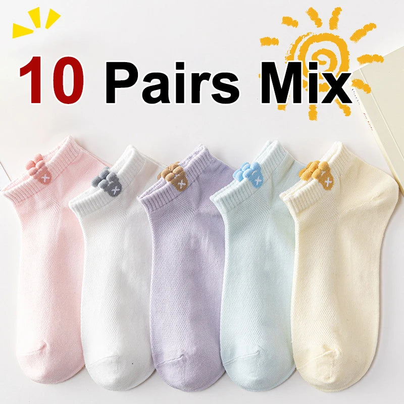 Women Cartoon Knitted Low Tube Casual Socks - 12