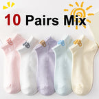 Women Cartoon Knitted Low Tube Casual Socks
