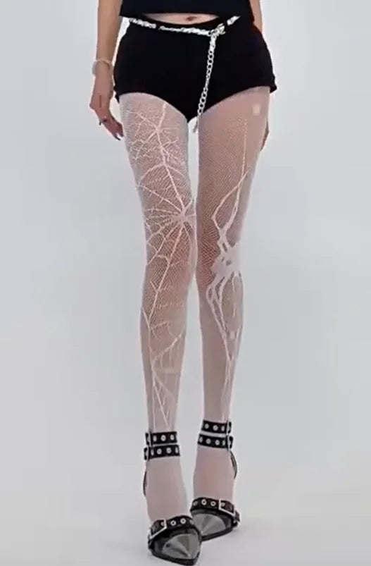 Nylon Elastane Halloween Fishnet Tights Gothic Patterned Stockings