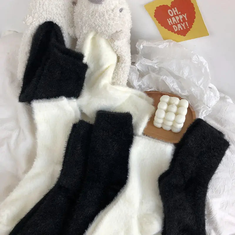 Polyester Elastane Plush Winter Socks - 6
