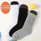 Polyester Elastane Pleated Mid Length Women Casual Socks