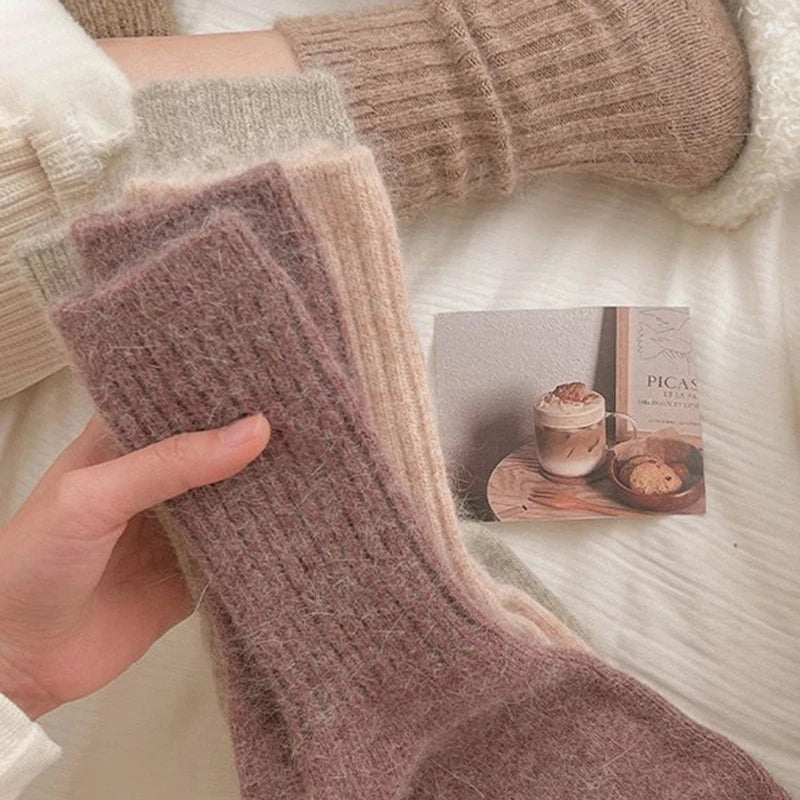 Polyester Elastane Warm Winter Mid Tube Socks