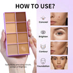 8 Color Cream Concealer and Contour Makeup Palette