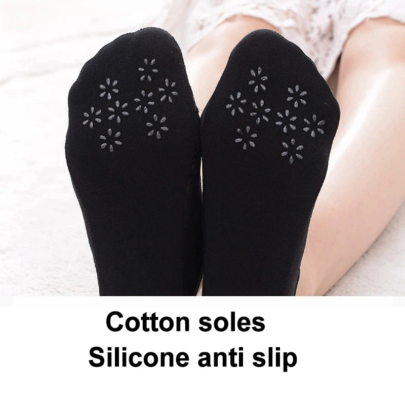 Cotton Lace Invisible Anti Slip Low Cut Socks - 3