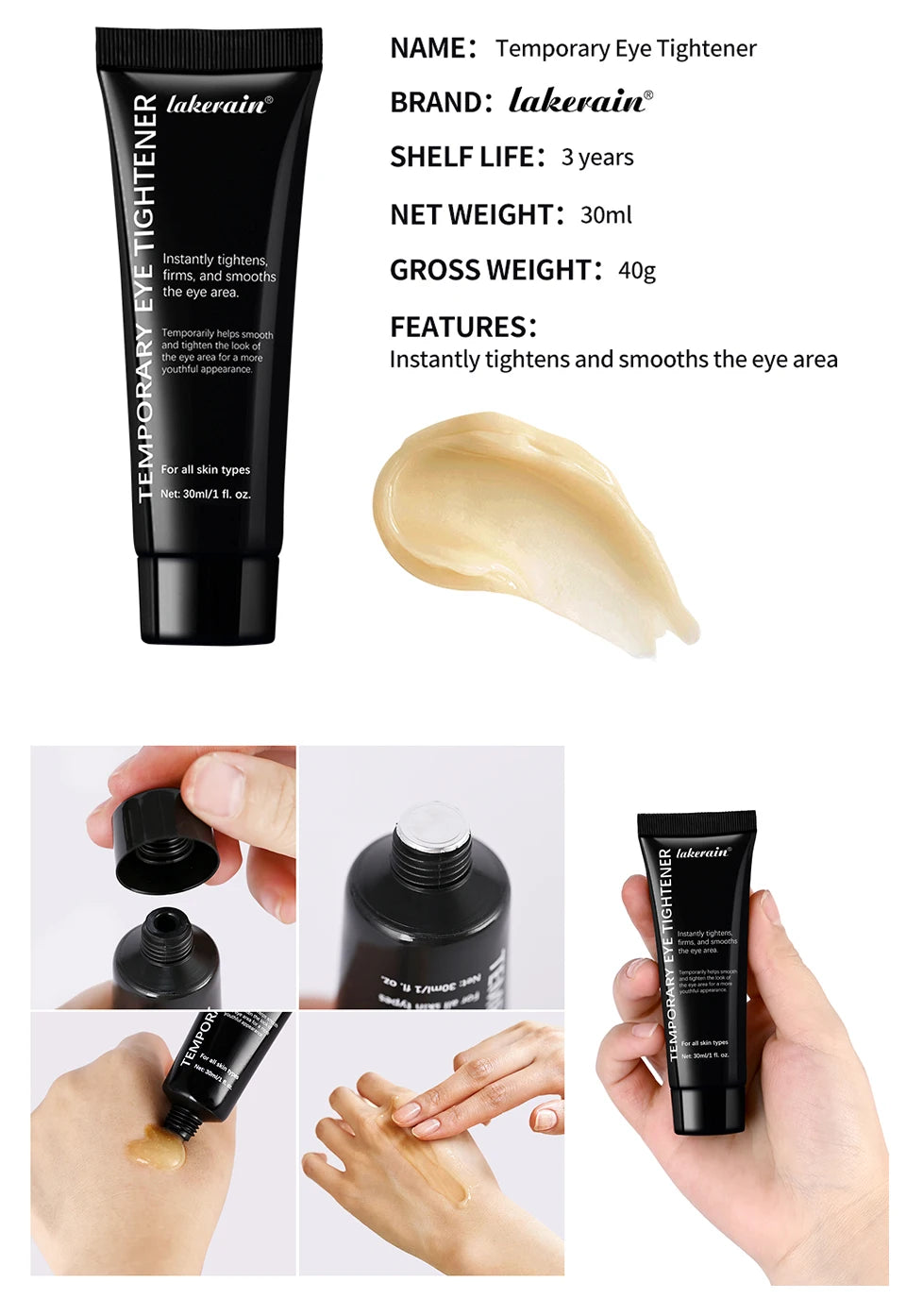 Temporary Eye Tightening Cream Firming Hydrating Skincare