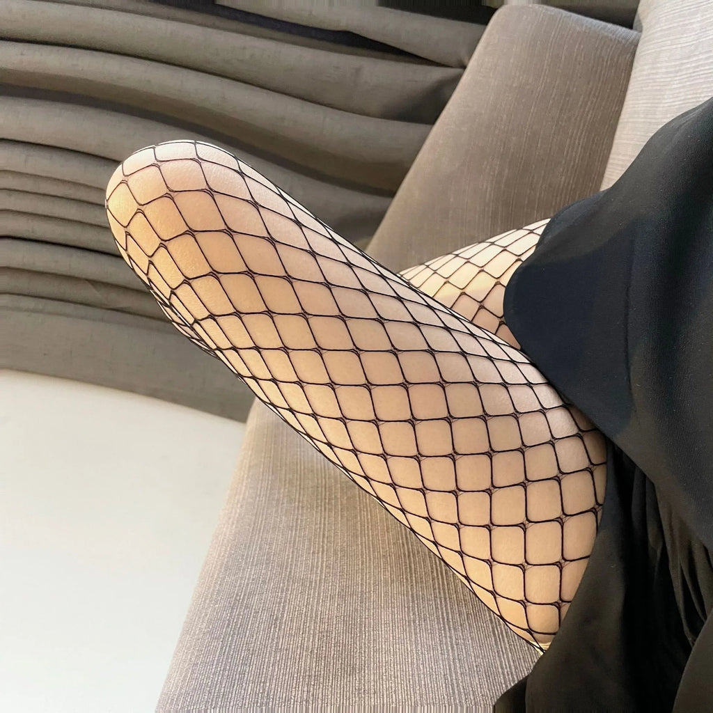 Nylon Fishnet Mesh Pantyhose Stretchy Geometric Tights
