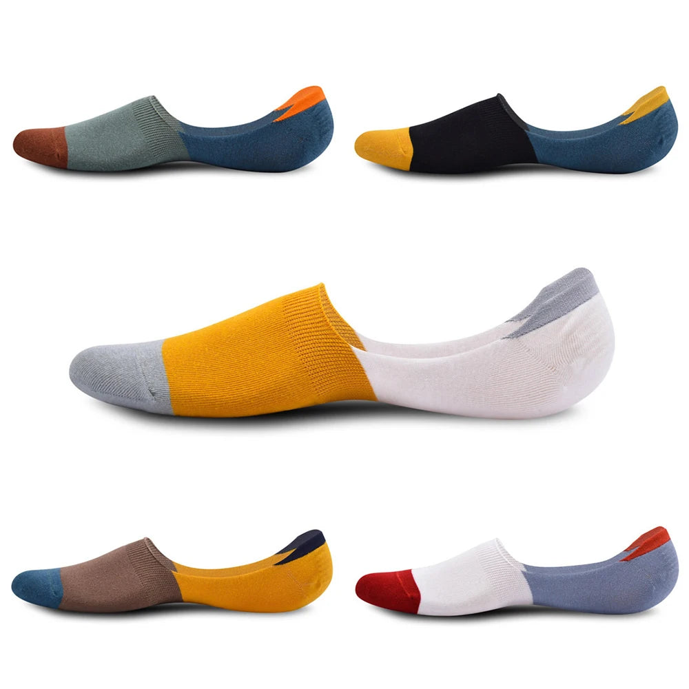 Mens Cotton Low Cut Anti Slip Invisible Socks - 7