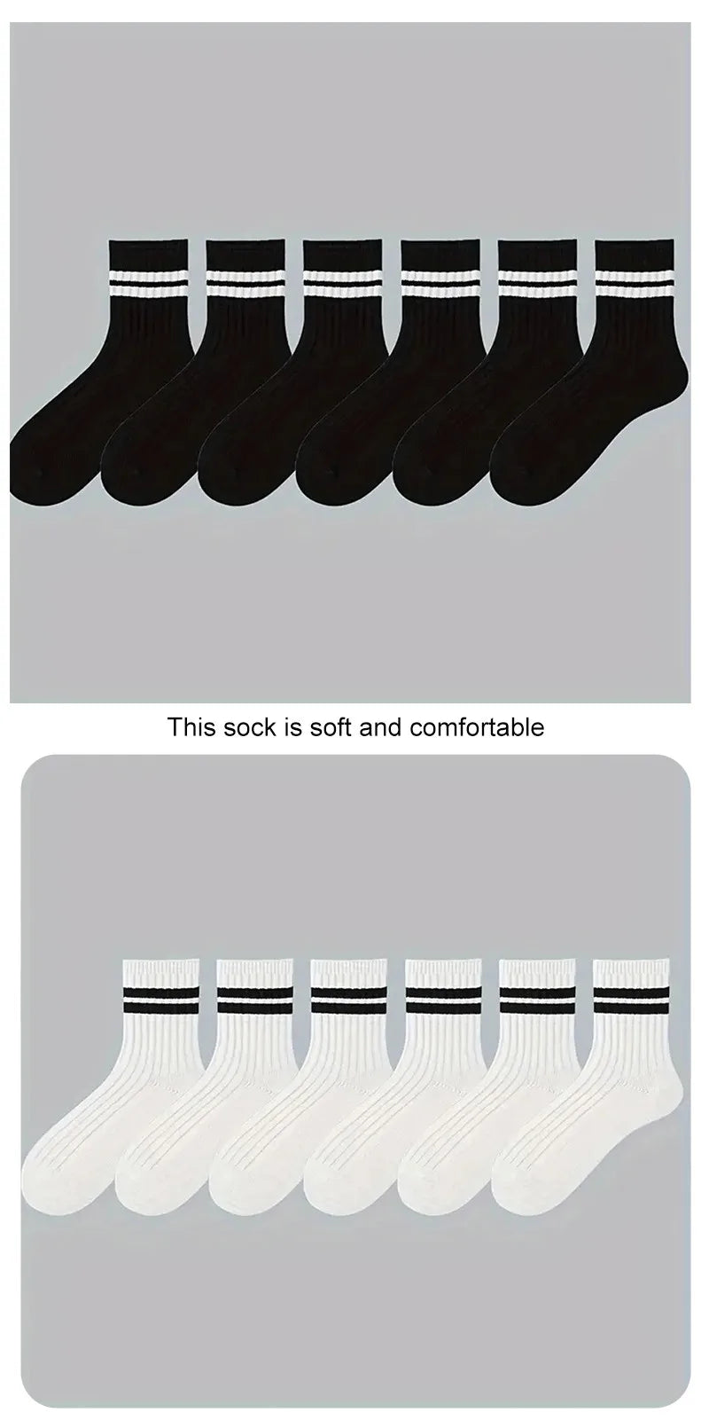 Polyester Spandex Mid Calf Casual Crew Socks