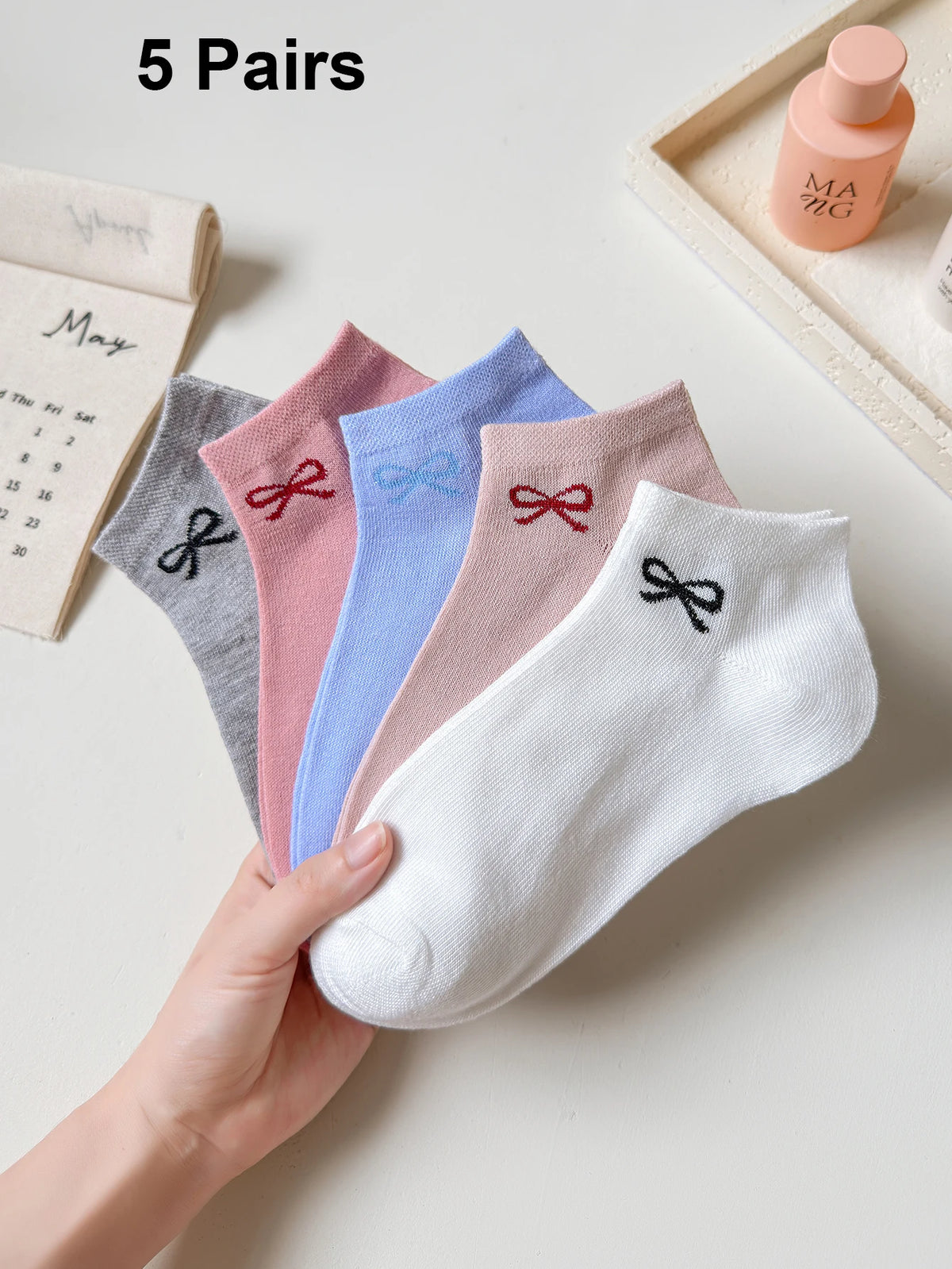 Polyester Elastane Low Tube Ankle Socks Set