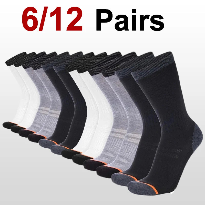 Polyester Elastane Crew Socks For Men