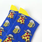 Polyester Elastane Mid Calf Men Socks Flying Saucer Pattern