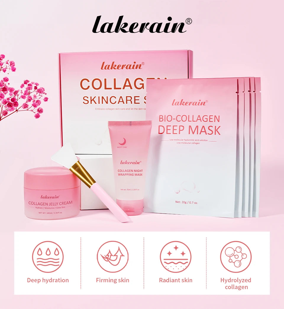Collagen Skincare Set Deep Nourishment Face Cream and Mask - 7