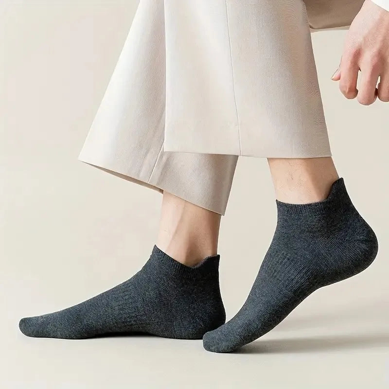 10 Pairs Mens Cotton Casual Ankle Socks - 8