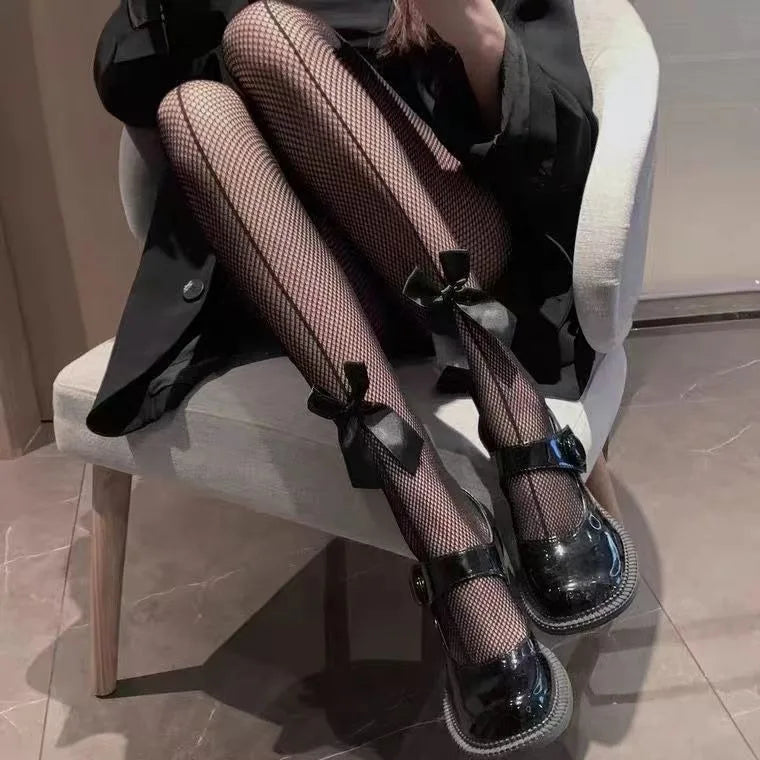 Floral Pattern Nylon Fishnet Pantyhose Tights
