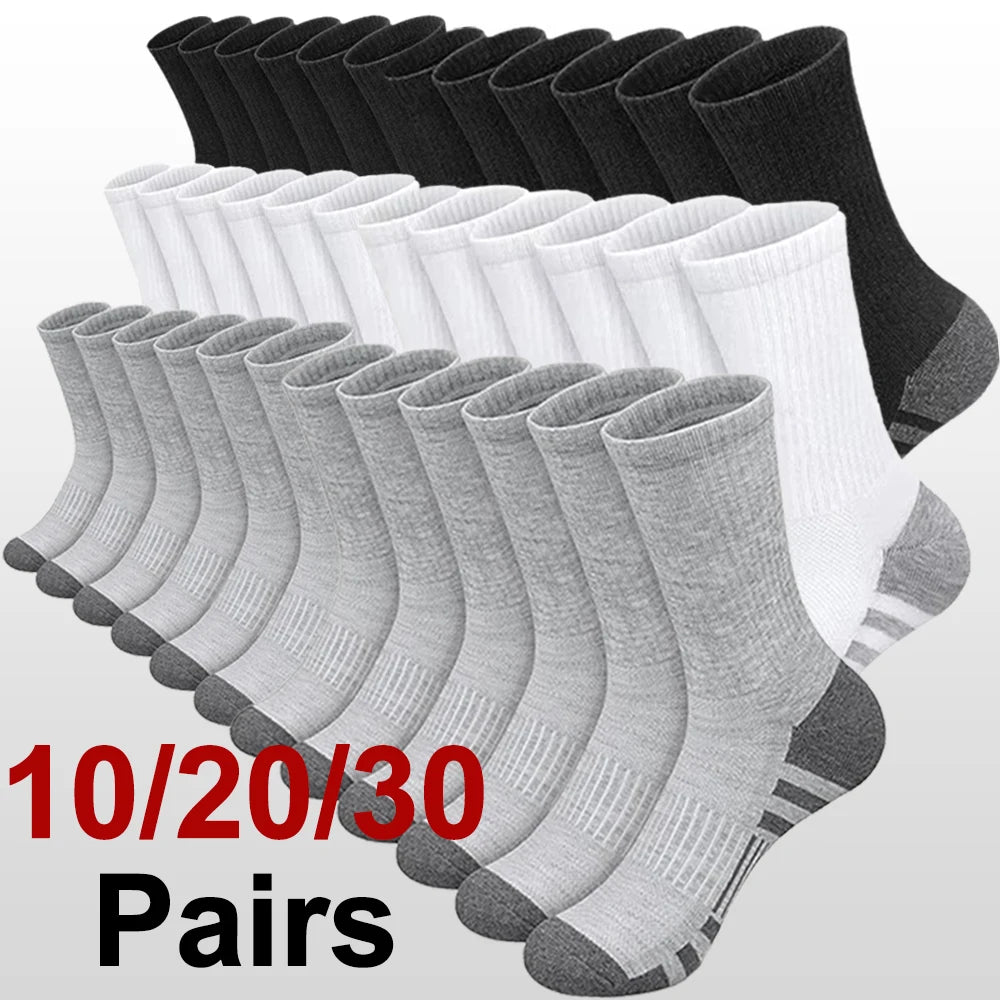 Polyester Spandex Breathable Athletic Crew Socks - 1