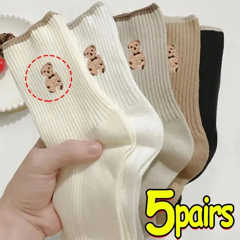 Polyester Cotton Casual Bear Socks - 6
