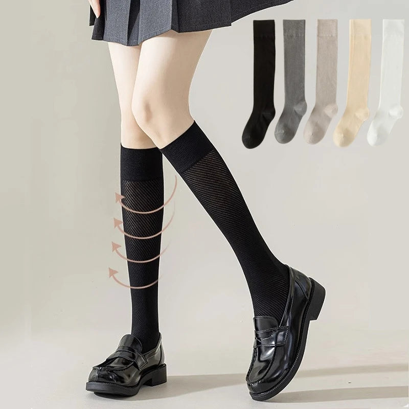 Polyester Nylon Knee High Stockings