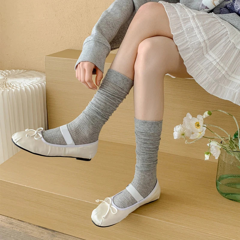 Cotton Blend Breathable Casual Socks For Women