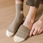 Polyester Blend Crew Socks Five Pair Set
