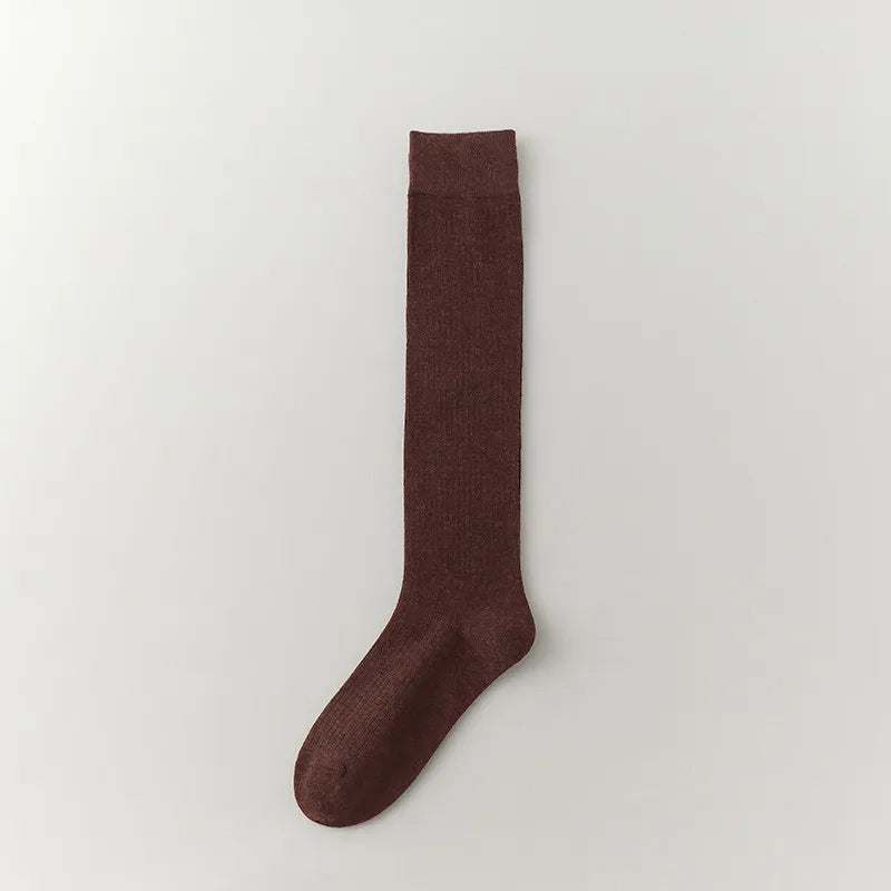 Wool Cotton Blend Knee High Casual Socks