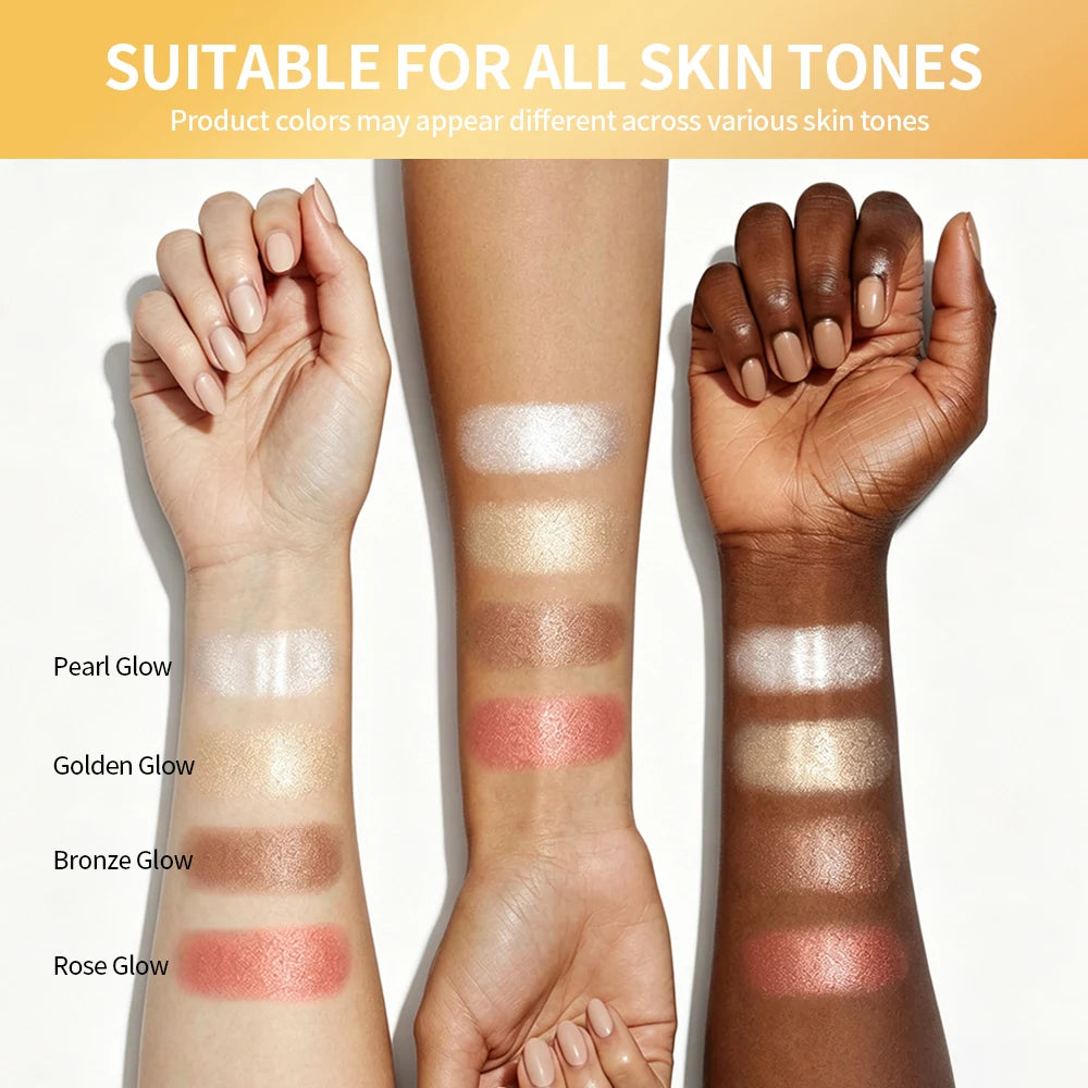 Powder Highlighter and Bronzer Face Makeup Palette - 6