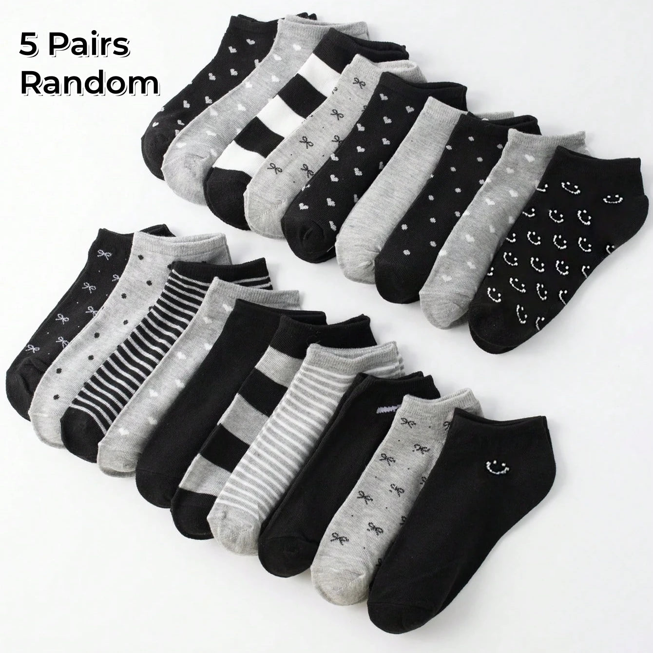 Polyester Elastane Low Cut Casual Socks - 8