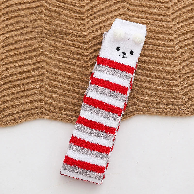 Polyester Elastane Cartoon Over Knee Floor Socks