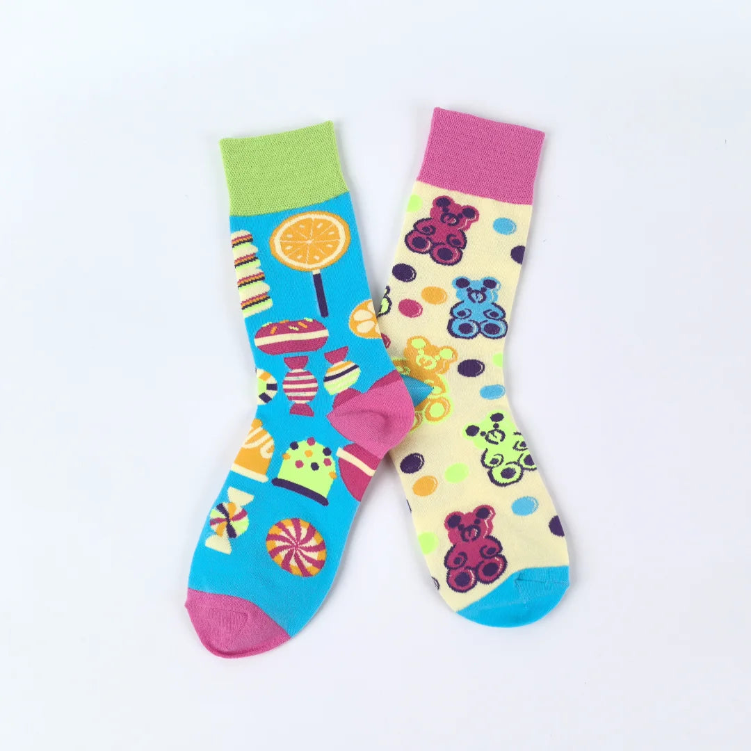 Cotton Blend Cartoon Mid Calf Unisex Socks - 7