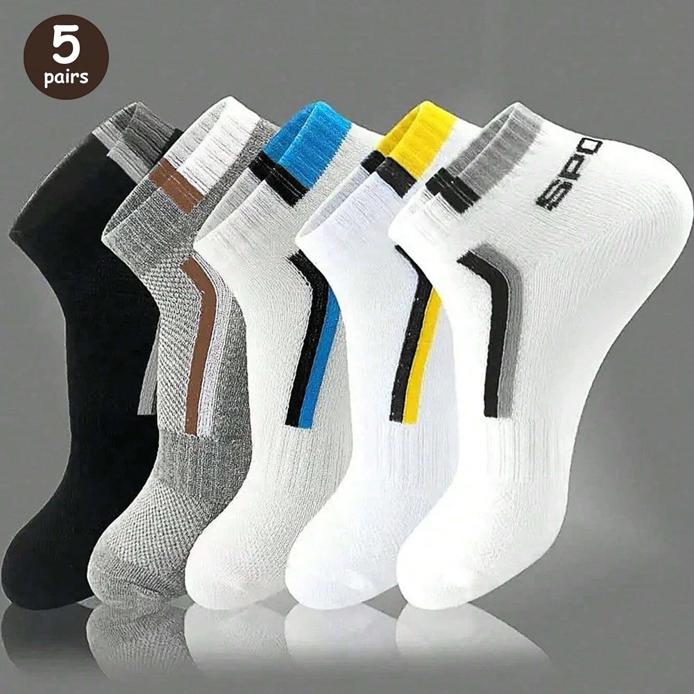 Polyester Blend Casual Ankle Socks For Men