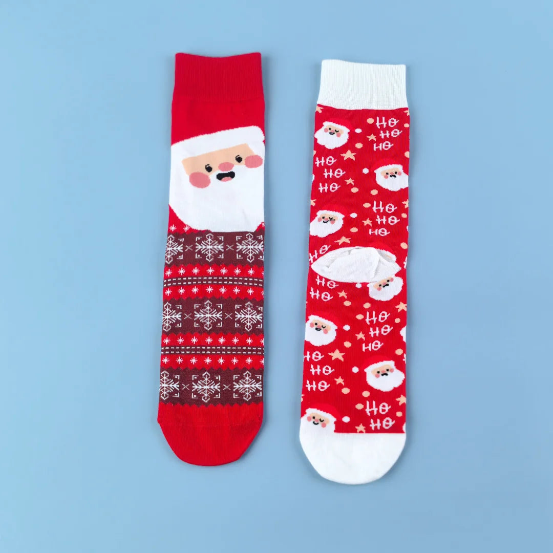 Cotton Blend Santa Claus Mid Calf Christmas Socks