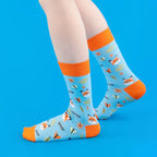 Cotton Blend Fox Pattern Mid Calf Unisex Socks